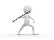 Illustration: Javelin throwing (3d on white background sports characters serie Javelin throwing (3d on white background sports characters serie