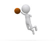 Illustration: 3D playing basketball making a dunk 3D playing basketball making a dunk