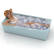 Blonde Frau liegt in Badewanne