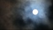 Full moon moving in and out clouds