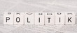 Politik Buchstabenwürfel