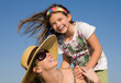 Mother and daughter at the beach