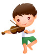 Close-up of boy holding violin