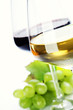 glasses of wine and  grape