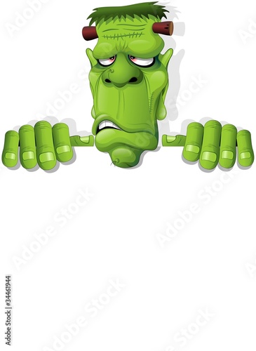 Vector: Frankenstein Halloween Cartoon Monster Background-Vector Frankenstein Halloween Cartoon Monster Background-Vector