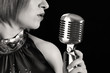 Retro redhead female singer