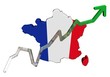 Euros graph on France map flag illustration