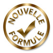 Bouton blanc et or "Nouvelle formule"
