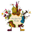 Vector: colorful cartoon planet with space for your message colorful cartoon planet with space for your message