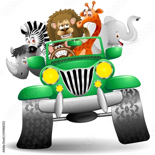 Cartoon Safari Jeep