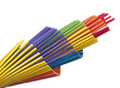 Multi color bamboo spiral shape on white Multi color bamboo spiral shape on white