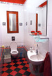 Photo: Interior of modern red and black bath room Interior of modern red and black bath room