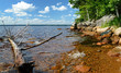 Idyllic Swedish landscape of summer lake