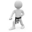 Karate man in combat position