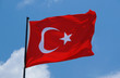 Flag of Turkey against blue sky background