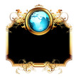 Vektor: world with ornate frame world with ornate frame