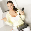 Frau am Telefon