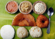 Masala dosa, idly, vada, chutney, upma and sambar