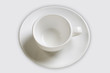 Tasa con plato en fondo blanco