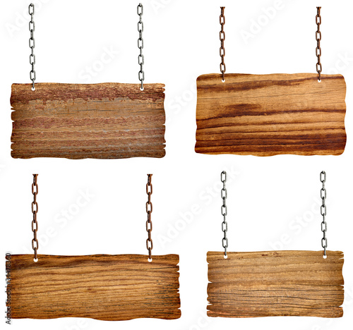 Photo: wooden sign and chain hanging wooden sign and chain hanging