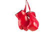 Red boxing gloves isolated on white