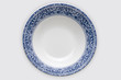 placa,plato azul en fondo blanco