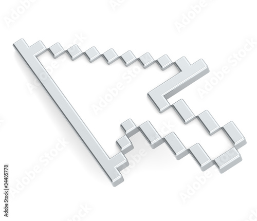 Photo: Mouse Cursor. Computer Mouse Cursor of Metal Mouse Cursor. Computer Mouse Cursor of Metal