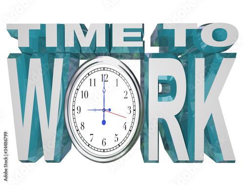 Illustration: Time to Work Clock Countdown to Working Deadline Time to Work Clock Countdown to Working Deadline