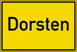 Dorsten Ortstafel Ortseingang Schild Verkehrszeichen