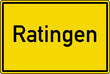 Ratingen Ortstafel Ortseingang Schild Verkehrszeichen