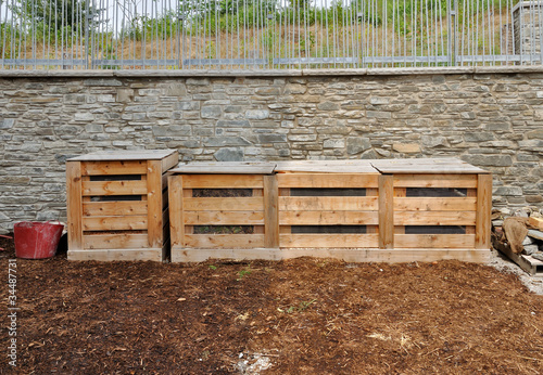 Photo: Wooden compost bins Wooden compost bins