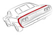 Muscle car with red stripe vector drawing