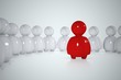 3d human at the center of a circle
