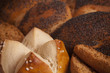 Different types of bread close up