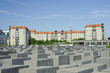 City landscape with abstract stone row in Berlin,europe.