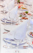 Arranged table with food