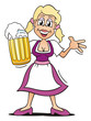 Bavarian Girl Serving Beer