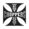 Choppers cross isolated on white.
