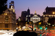 Night view of Plaza de Cibeles in Madrid