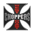 Choppers cross isolated on white.
