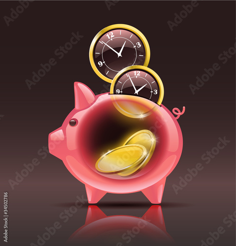 Vector: "Time is money" сoncept "Time is money" сoncept