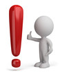 3d person with exclamation mark 3d person with exclamation mark