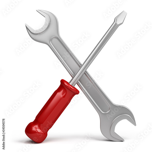 Illustration: wrench and screwdriver wrench and screwdriver