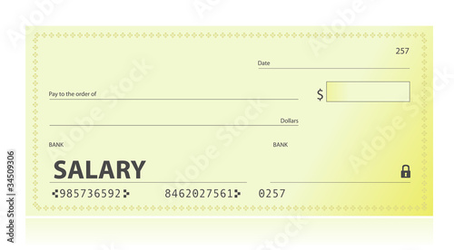 Photo: Salary check illustration design over white Salary check illustration design over white