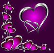 A purple hearts Valentines Day Background