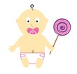 Baby Girl With Lollipop