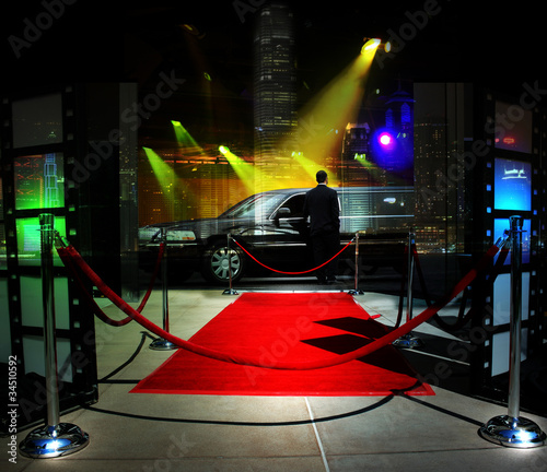 Illustration: Red carpet event in downtown Red carpet event in downtown