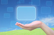 touch screen interface on women hand