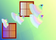 Windows and pigeons jump