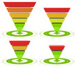inverted pyramid, marketing conversion funnel diagram